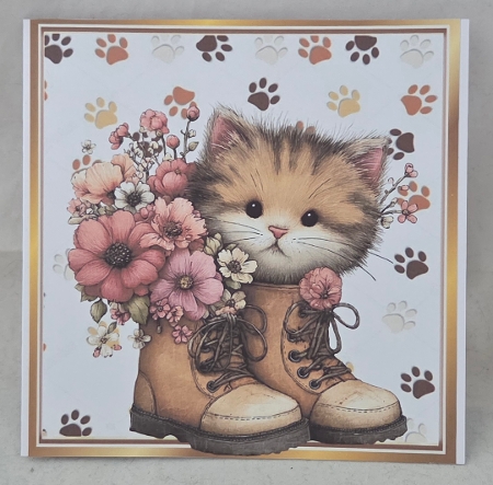 Cute Set Of 4 Playful Kittens 8x8 Card Mini Kit by Marion Harding