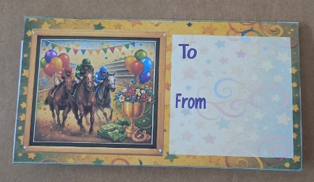 Horse racing money envelope by Marion Harding