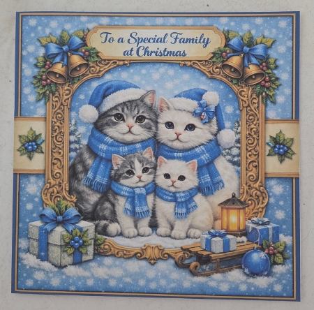 cat family at christmas by Marion Harding