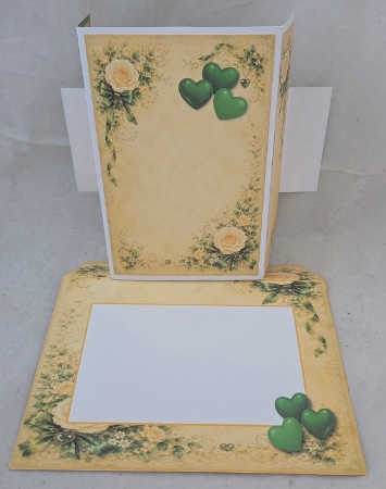 Romantic Yellow & Emerald Birthday  - Double  Accordion Card by Marion Harding