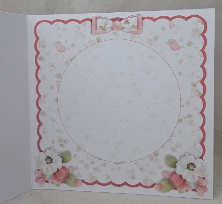 New Baby Girl Card Front with Decoupage and Insert by Marion Harding
