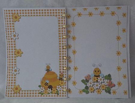 Bees Printable Notebook Pages, Bee Writting Note Paper Set  by Marion Harding