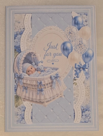 Blue Baby Bassinet Topper – Just for You by Marion Harding