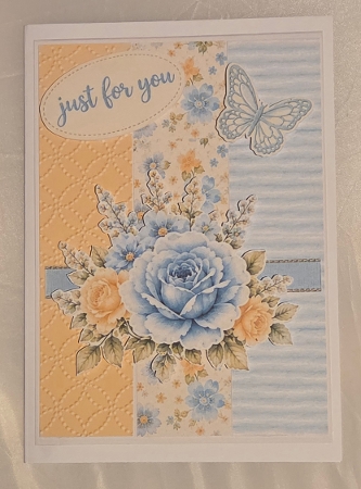 Blue & Yellow Butterfly Floral Panel Card Kit by Marion Harding
