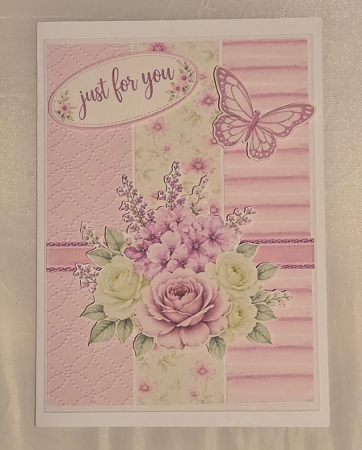 Pink & Purple Butterfly Floral Panel Card Kit by Marion Harding
