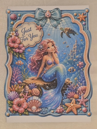 Magical Mermaid Underwater Fantasy Card Topper by Marion Harding