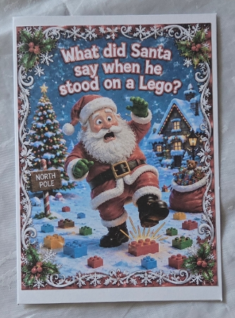 what did santa say when he stood on lego by Marion Harding