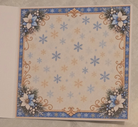 Golden & Blue Bells Christmas Card Topper by Marion Harding