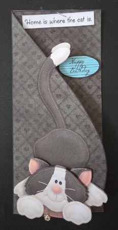 Home is Where the Cat is Black Teardrop Card by Marion Harding
