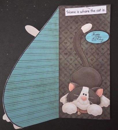 Home is Where the Cat is Black Teardrop Card by Marion Harding