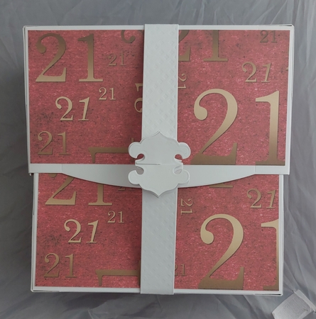 Red and Gold 21st Birthday A4 Backing Paper by Marion Harding