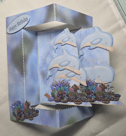 W Side Fold Dolphins and Whales in the Ocean by Marion Harding