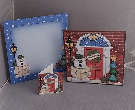 3D Singing Polar Bear's Xmas Door Countdown Animated Card by Marion Harding