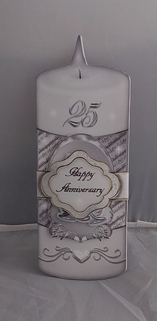 Silver Anniversary Candle by Marion Harding