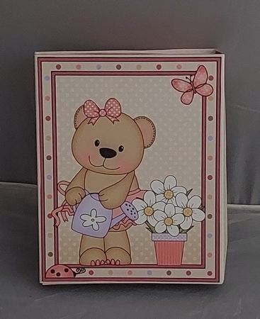 3D Livvy Bear's Flowers Gift Box Card Kit with 3D Decoupage by Marion Harding