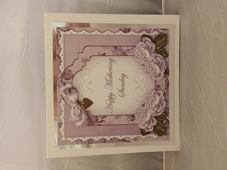 Lilac Rose Mothering Sunday Fancy 7in Decoupage Topper by Marion Harding