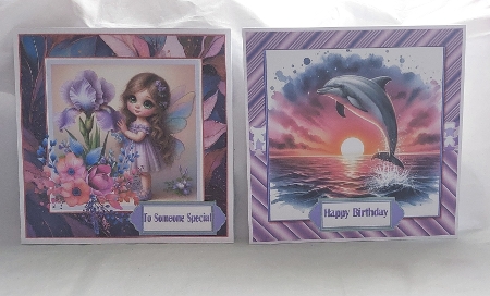 Lovely Purple Bubble Effect Sentiments in Ornate Tags by Marion Harding