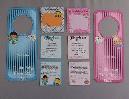 Tooth Fairy Certificate, Letter, Door Hanger, Envelope Boys by Marion Harding