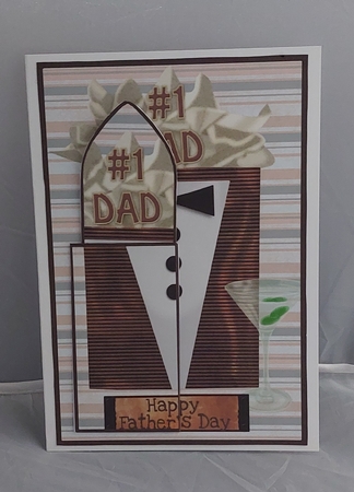 #1 Dad fathers day tuxedo bookmark with pocket card sheet by Marion Harding