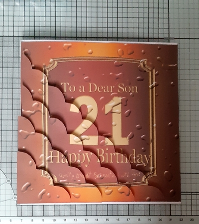 21st Birthday Son Beer Label Scalloped Corner Stacker by Marion Harding