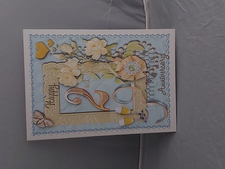 2nd Wedding Anniversary Card- Cotton  by Marion Harding