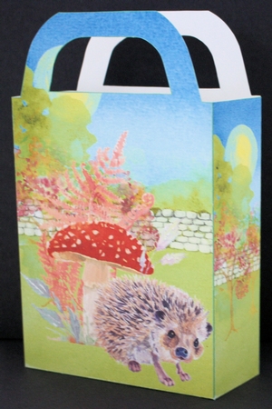 Cute floral hedgehog gift bag 1 by Marion Kimberley-Scott