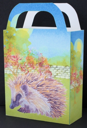 Cute floral hedgehog gift bag 2 by Marion Kimberley-Scott