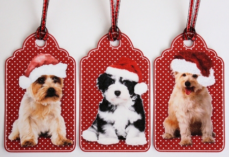 Christmas Doggy Tags by Marion Kimberley-Scott