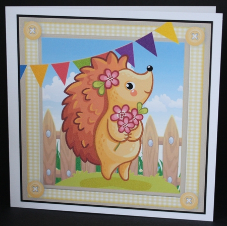 Cute Farmyard Hedgehog 8x8 by Marion Kimberley-Scott