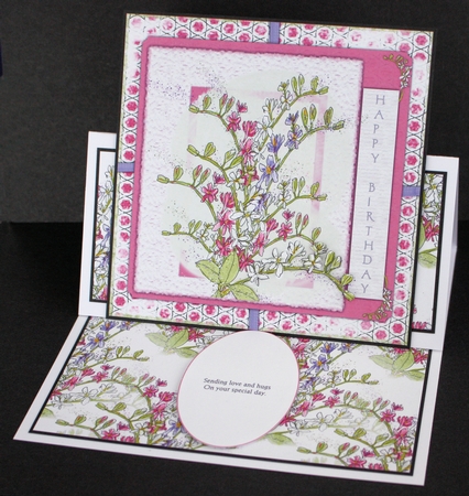 BIRTHDAY FREESIA INSERT: Approx 7x7 Blank Insert, With 2 Additional Optional Verses by Marion Kimberley-Scott