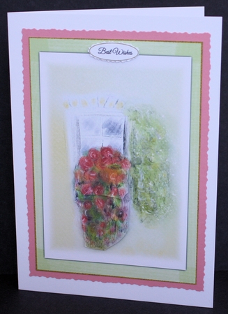 FLORAL WINDOW BOX: A5 Quick Card With 9 Sentiment Tags, Decoupage & Commercial Use by Marion Kimberley-Scott
