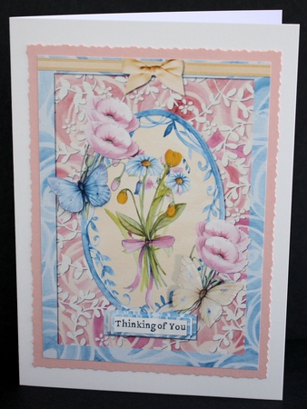 A5 Card Front Wildflower Posy/Butterflies/Poppies with Toppers and Sentiments by Marion Kimberley-Scott