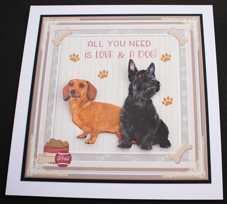 Love My Dog Decoupage 7x7ins Topper 8a by Marion Kimberley-Scott