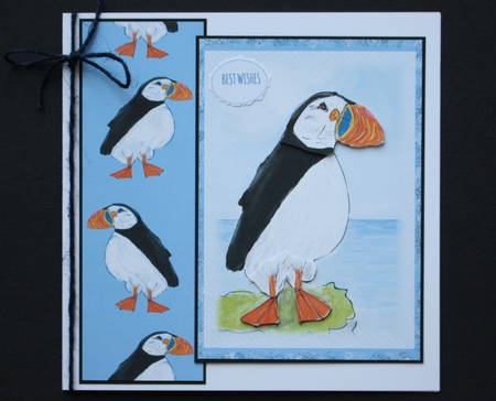 PUFFIN INSERTS: 2 x Cute Puffin Inserts and Bonus Gift Tag by Marion Kimberley-Scott