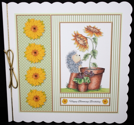 Cute Hedgehog Topper - Happy Blooming Birthday - Green by Marion Kimberley-Scott