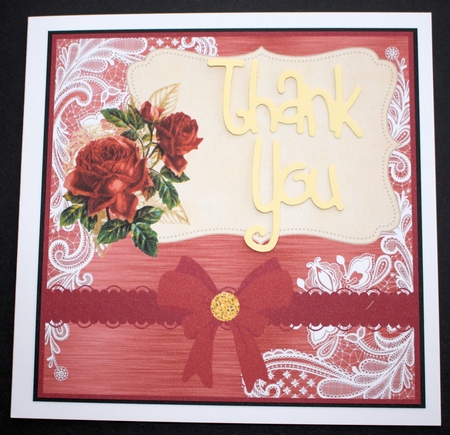 3 Red rose framed card fronts/toppers by Marion Kimberley-Scott