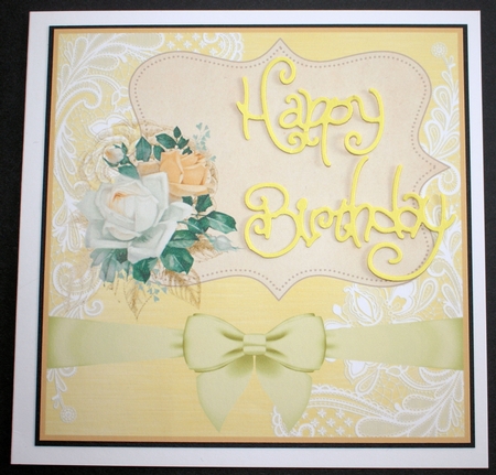 3 Yellow rose frame card fronts/toppers by Marion Kimberley-Scott