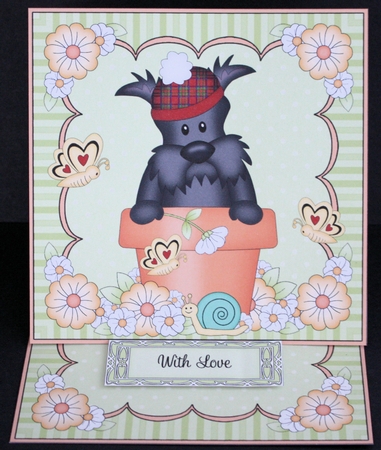 3D Easel Card Mini Kit - Flowerpot Friends - Little Scottie Dog by Marion Kimberley-Scott
