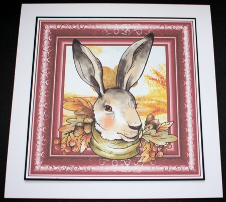 3 Autumn hare card fronts/toppers by Marion Kimberley-Scott