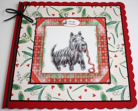 SCOTTIE DOG CHRISTMAS CARD: 7x7 Quick Card With Easy Decoupage, 6 Tags and Commercial Use by Marion Kimberley-Scott