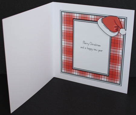 Beautiful Red Gingham With Santa Hat Insert 7x7 by Marion Kimberley-Scott