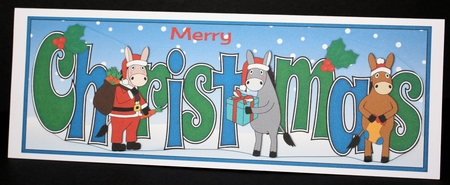 Christmas Donkey Santa CHRISTMAS large dl by Marion Kimberley-Scott