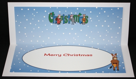 Christmas Donkey Santa CHRISTMAS large dl insert by Marion Kimberley-Scott