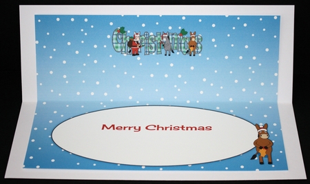 Christmas Donkey Santa CHRISTMAS large dl 2 insert by Marion Kimberley-Scott
