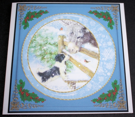 3 Blue snowflake frame card fronts/toppers 1 by Marion Kimberley-Scott