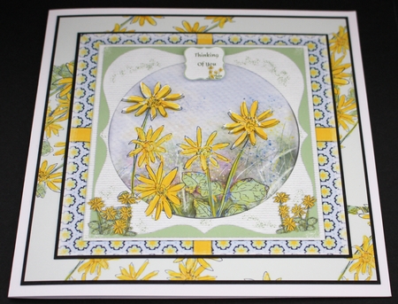 CELANDINES: 4 Sheet Yellow Wild Flower Mini-Kit With Decoupage & Background by Marion Kimberley-Scott