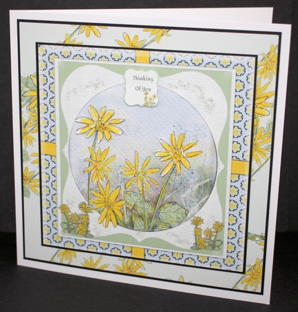 CELANDINES: 4 Sheet Yellow Wild Flower Mini-Kit With Decoupage & Background by Marion Kimberley-Scott