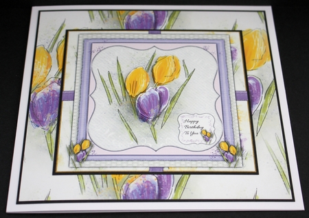 PROMISE OF SPRING: A4 Floral Crocus Background/BackingPaper by Marion Kimberley-Scott