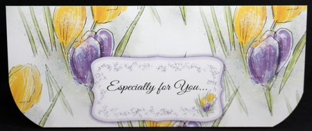 PROMISE OF SPRING: Yellow and Purple Crocus Floral Money Wallet by Marion Kimberley-Scott