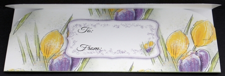 PROMISE OF SPRING: Yellow and Purple Crocus Floral Money Wallet by Marion Kimberley-Scott